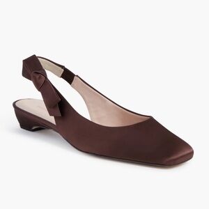 NEW Tuckernuck Brown Satin Olivia Slingback Flats shoes size 7 B